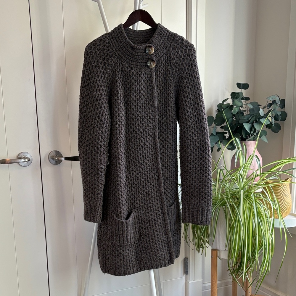 Cozy Brown Long Knit Sweater
